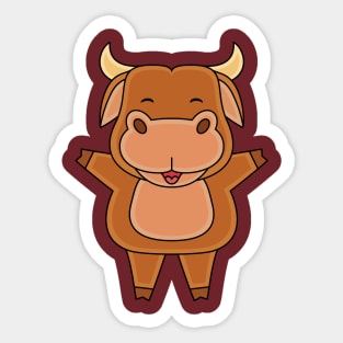 cute bull character Sticker